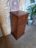 Klassiek teakhouten ladekastje, apothekerskastje, archiefkas, Ophalen of Verzenden, Zo goed als nieuw, 25 tot 50 cm, Minder dan 100 cm