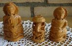 3 Prachtige handgesneden houten miniaturen, Ophalen of Verzenden