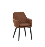Design Cognac eetkamerstoelen, Ophalen of Verzenden, Nieuw, Bruin, Stof
