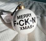 NIEUW MERRY FCKN XMAS KERSTBAL PORSELEIN - INFO ZIE ADVERTEN, Diversen, Kerst, Ophalen of Verzenden, Nieuw