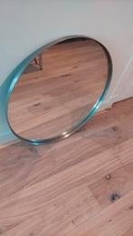 Ronde spiegel met zilverkleurige rand - IKEA - 70 cm, Ophalen, Rond, Zo goed als nieuw, Minder dan 100 cm