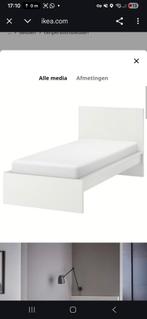 MALM bedframe 90x200 - wit, zonder lattenbodem, Huis en Inrichting, Slaapkamer | Bedden, Gebruikt, 90 cm, Eenpersoons, Wit