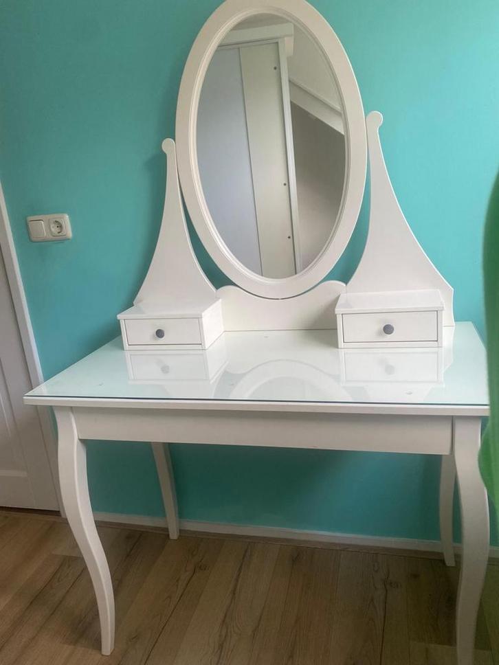 IKEA Hemnes Kaptafel met Spiegel, Huis en Inrichting, Tafels | Kaptafels, Zo goed als nieuw, 100 tot 150 cm, 50 tot 100 cm, Glas