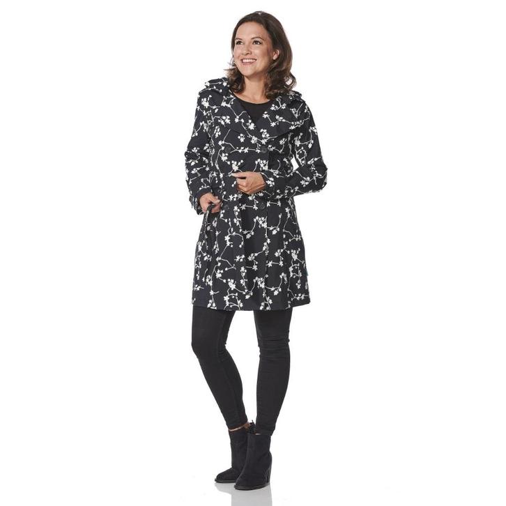 Happy Rain Days Trenchcoat Napels, zwart/blauw maat XL, Kleding | Dames, Jassen | Zomer, Zo goed als nieuw, Maat 42/44 (L), Zwart