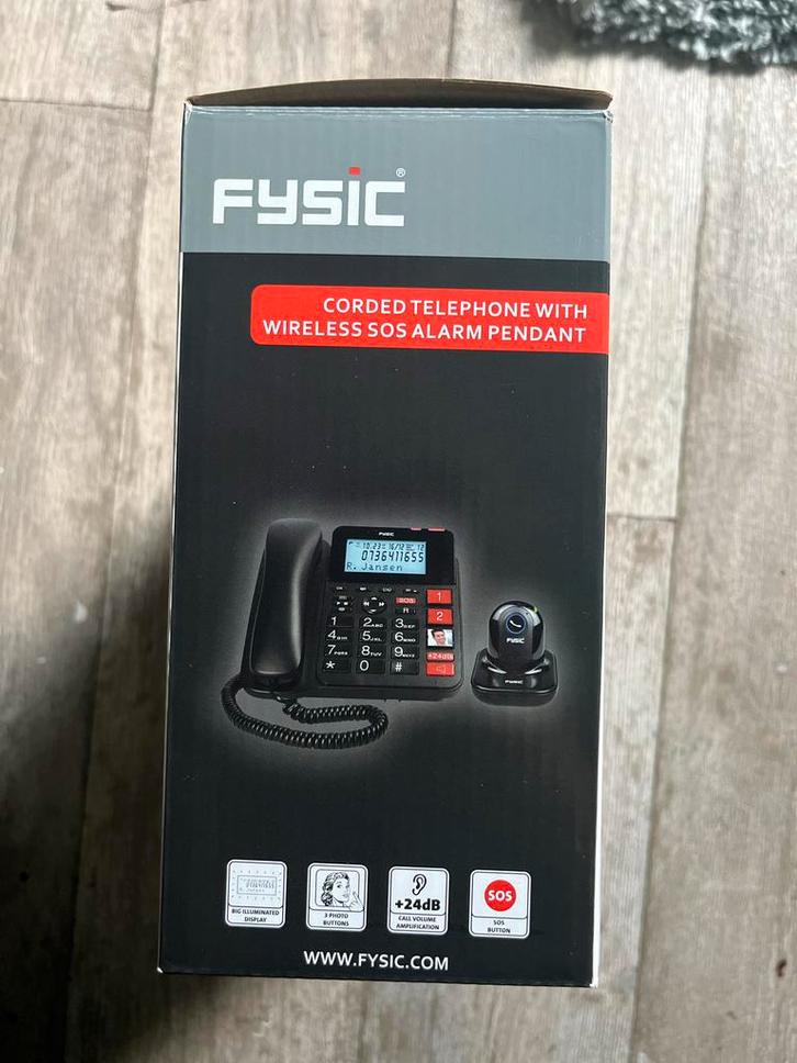 Fysic Vaste Telefoon met SOS Alarm, Telecommunicatie, Vaste telefoons | Handsets en Draadloos, Nieuw, 1 handset, Stralingsarm