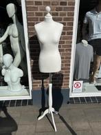 paspop op houten witte 3 poot standaard etalagepop torso, ., Nieuw, Ophalen of Verzenden, .