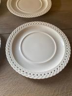Hutschenreuter 4 gebaksbordjes / bordjes – wit met ajourran, Verzamelen, Ophalen of Verzenden, Gebruikt, Porselein, Bord of Schaal