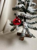 Rood zilveren paddenstoel kerstbal, Diversen, Kerst, Ophalen of Verzenden, Gebruikt