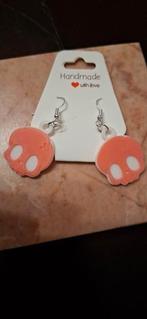 Skull, skelet oorbellen. Hot pink., Ophalen of Verzenden, Nieuw, Roze, Overige materialen
