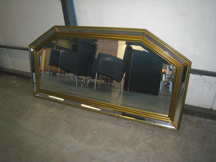 Grote toogspiegel met gouden rand, Huis en Inrichting, Woonaccessoires | Spiegels, Gebruikt