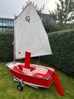 Optimist met handtrailer te koop, Watersport en Boten, Ophalen, Geen motor, Gebruikt, Optimist