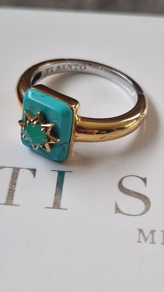 Ti Sento Ring 12194TQ - Maat 58 - Danie Bles Collectie, Sieraden, Tassen en Uiterlijk, Ringen, Zo goed als nieuw, Dame, 18 tot 19