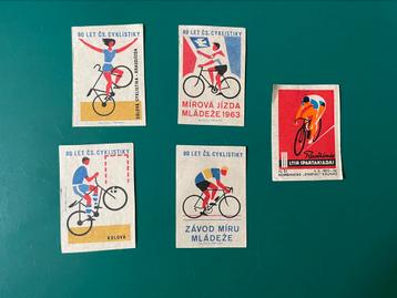 Luciferdoosje etiketten matchbox labels Thema Wielrenners 2 beschikbaar voor biedingen