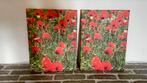 2 Klaprozen Schilderijtjes 40x30 cm, Ophalen of Verzenden, Zo goed als nieuw, Print, Minder dan 50 cm