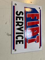 Fiat Service Emaille Bord - Vintage Garage Decoratie, Ophalen of Verzenden