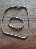 Zilveren 925 ketting armband slangketting slangenarmband 835, Ophalen of Verzenden, Gebruikt, Zilver, Zilver