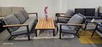 Trestino fauteuil-bank loungeset antraciet/teak, Ophalen of Verzenden, Nieuw