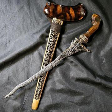 Keris Campur Bawur 5 Luk Pamor Wiji Timun Kinatah Goud KNN17 beschikbaar voor biedingen