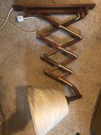 Vintage Teak Schaarlamp Wandlamp Jaren 60, Ophalen of Verzenden, Gebruikt, Hout