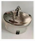 Korting Bonbon schaal, inscriptie 1888, deksel verzilverd, Antiek en Kunst, Curiosa en Brocante, Ophalen of Verzenden