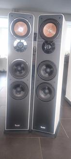 Teufel Ultima 40 Mk3  18 Vloerstaande Speakers wit met zwart, Gebruikt, 120 watt of meer, Front, Rear of Stereo speakers, Ophalen
