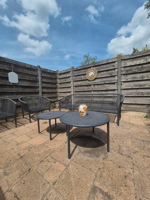 Te Koop: 2 ronde buitentafels/salontafels - nieuw., Tuin en Terras, Tuinsets en Loungesets, Nieuw, Loungeset, Kunststof, 2 zitplaatsen