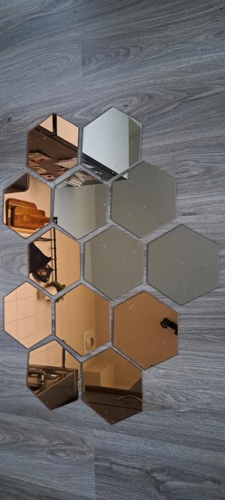 30 stuks zeshoekige Spiegels - Koper & Zilver Set, Ophalen, Minder dan 50 cm, Gebruikt, Minder dan 100 cm