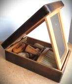 Scheerdoos met inhoud~Jaren 40~Scheermesjes~Scheerkwasten, Antiek en Kunst, Ophalen of Verzenden