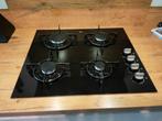 Etna gaskookplaat - Zwart glazen plaat, Witgoed en Apparatuur, Kookplaten, Ophalen, Gebruikt, 4 kookzones, Inbouw