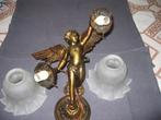 mooie antiek koperen brons engelen muurlamp, Antiek en Kunst, Ophalen of Verzenden