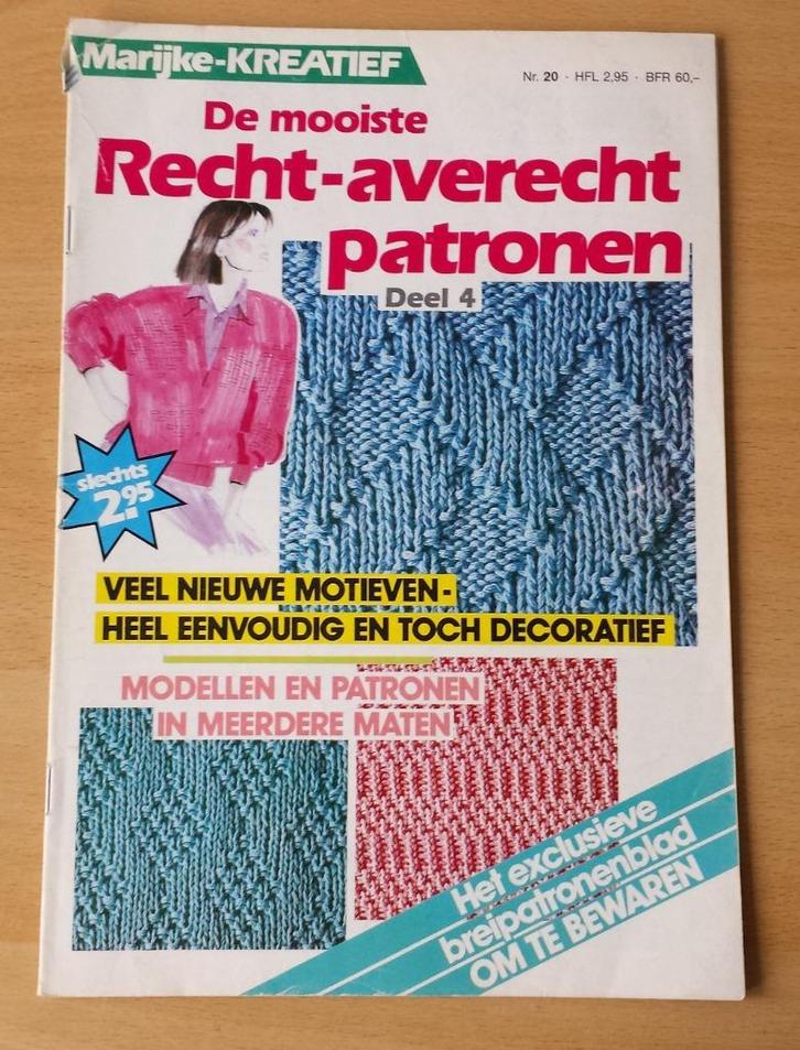 Breien- Marijke - De Mooiste Recht-Averecht Patr. nr.20 1986, Hobby en Vrije tijd, Breien en Haken, Gebruikt, Breien, Patroon of Boek