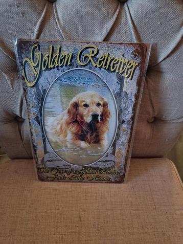 Metalen Wandbord Golden Retriever - Nieuw! beschikbaar voor biedingen