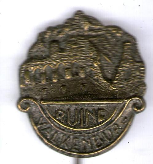 Ruïne Valkenburg zilverkleurig speldje ( U_107 ), Verzamelen, Speldjes, Pins en Buttons, Zo goed als nieuw, Speldje of Pin, Stad of Land