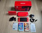 Nintendo Switch V2, Super Mario Limited Edition met spellen!, Switch 2019 Upgrade, Met 2 controllers, Ophalen of Verzenden, Zo goed als nieuw