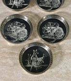 5 x vintage japanse nikkel onderzetters, Ophalen of Verzenden, Gebruikt, Glas of Kopje