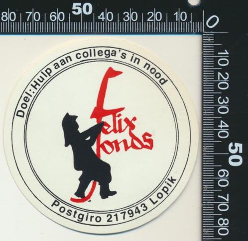 Sticker: Felix Fonds - Hulp aan collegas in nood - Lopik, Verzamelen, Stickers, Zo goed als nieuw, Bedrijf of Vereniging, Verzenden