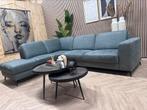 ZGAN Micro Lederen Hoekbank - Vergrijsd Blauw - 277 x 220, Ophalen, 250 tot 300 cm, ., Hoekbank