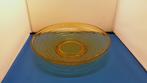 Gele glazen (fruit)schaal 28 cm doorsnee, Schaal, Rond, Ophalen of Verzenden, Glas