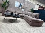 ZGAN XL Ribstof Trendy Hoekbank - Taupe - 315 x 250, Ophalen, 250 tot 300 cm, Zo goed als nieuw, 150 cm of meer
