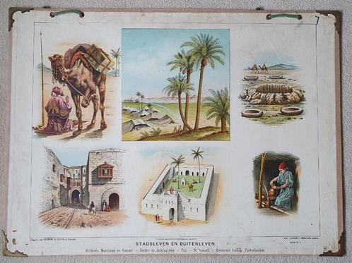 Schoolplaat van H.J. van Lummel, Stadsleven en buitenleven, Antiek en Kunst, Antiek | Schoolplaten, Ophalen
