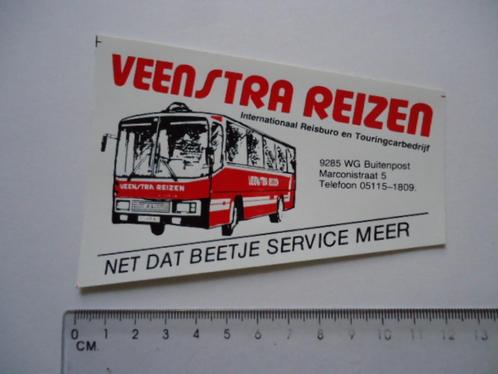 sticker oud Veenstra reizen autobus bus reizen buitenpost, Verzamelen, Stickers, Zo goed als nieuw, Bedrijf of Vereniging, Verzenden