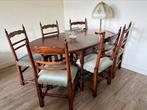 Eethoek, hangoor tafel met 6 stoelen, 100 tot 150 cm, 150 tot 200 cm, Engels, Zo goed als nieuw