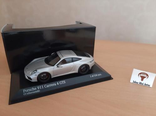 Porsche 911 (992) Carrera 4 GTS 2019 Zilver- MiniChamps 1:43, Hobby en Vrije tijd, Modelauto's | 1:43, Nieuw, Auto, MiniChamps