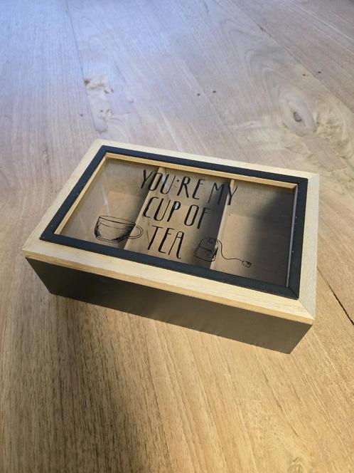 Zwart met hout theezakjeshouder, Huis en Inrichting, Keuken | Servies, Zo goed als nieuw, Overige typen, Overige stijlen, Overige materialen