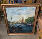 Olieverfschilderij K Roodenburg haven sloep, Antiek en Kunst, Ophalen