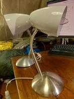 Hema zwanehals bureaulampen vintage jaren 80 set 2, Gebruikt, Ophalen of Verzenden, 80's, Metaal