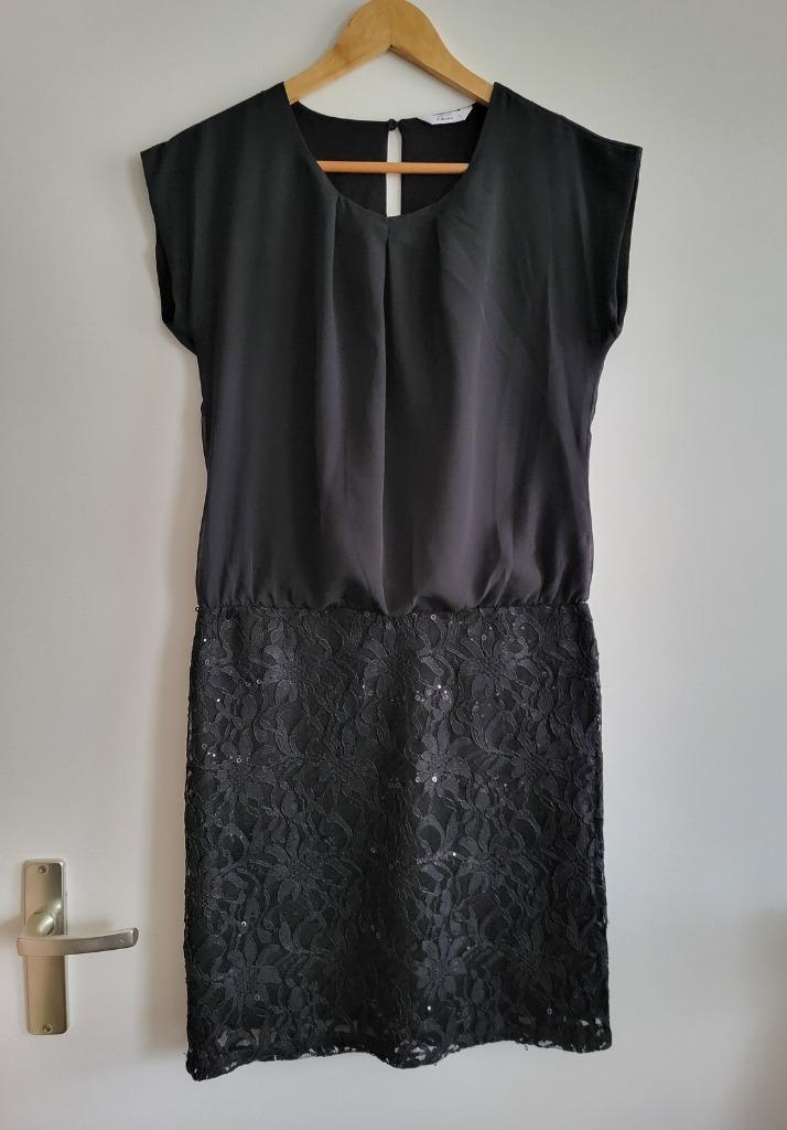 Kerst jurk met pailletten glitters maat S, Kleding | Dames, Jurken, Zo goed als nieuw, Maat 36 (S), Zwart, Boven de knie, Ophalen of Verzenden