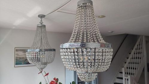 Kroonluchters kristal, Huis en Inrichting, Lampen | Kroonluchters, Gebruikt, Glas, Stof, Ophalen