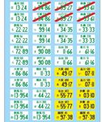 1:18 Japanse kentekenplaten decalset., Overige merken, Auto, ., Nieuw