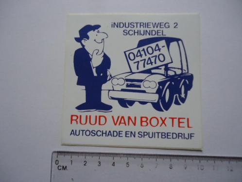 sticker oud Schijndel autoschade Ruud v Boxtel auto schade g, Verzamelen, Stickers, Zo goed als nieuw, Bedrijf of Vereniging, Verzenden